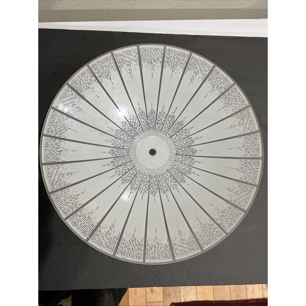Vintage MCM Atomic Frosted Glass Ceiling Light Shade Starburst Pattern 15”